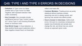 48  Type I and Type II errors in decisions mp4